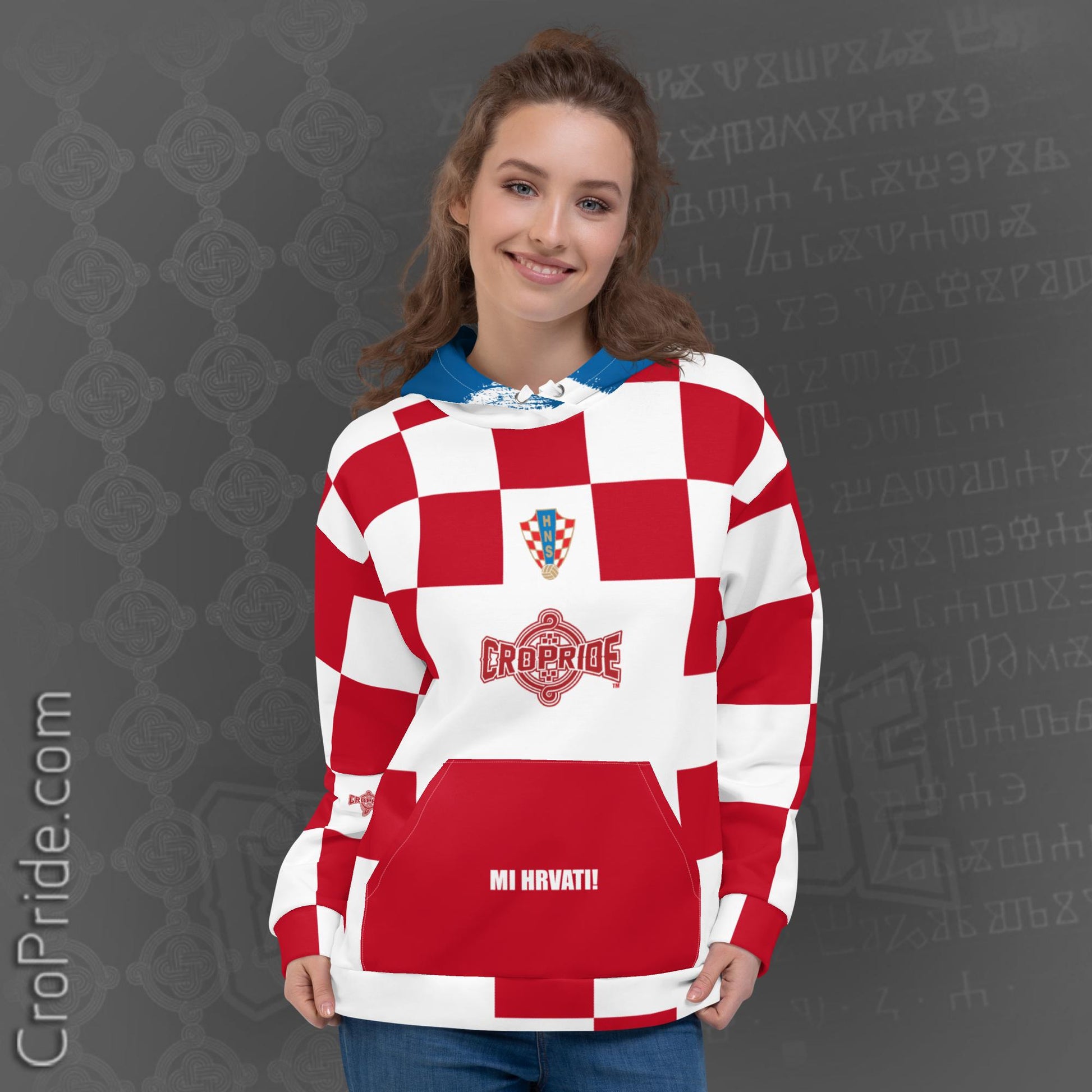 Croatian Hoodie: "Mi Hrvati" Unisex Hoodie with Distressed Flag
