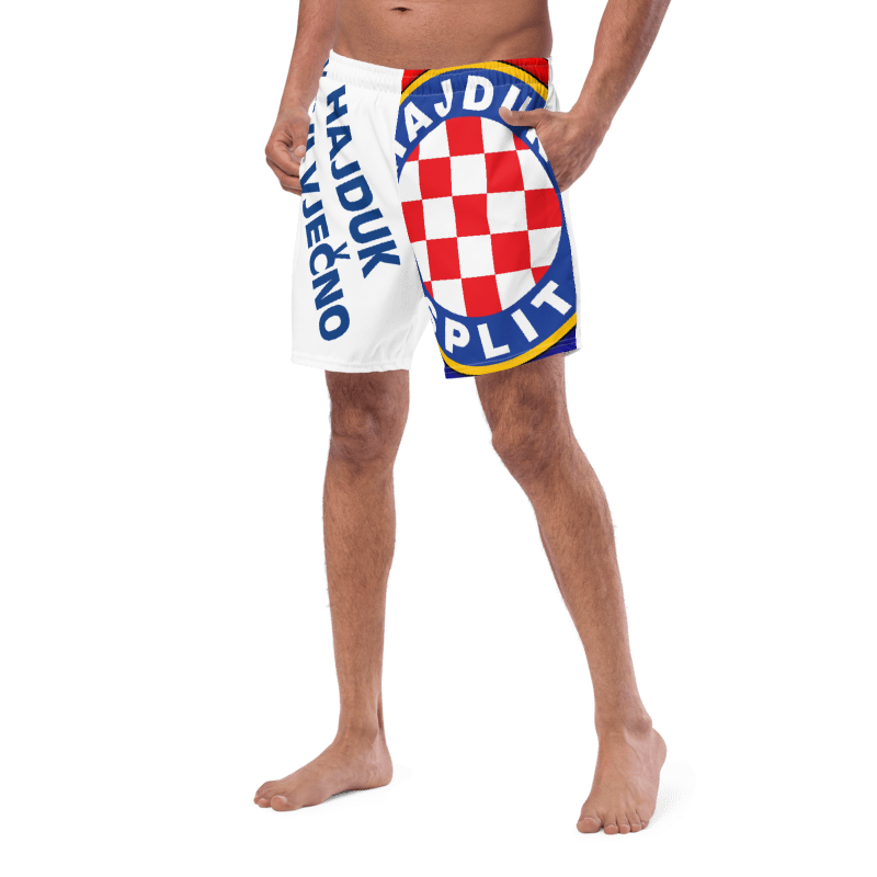 Hajduk Split Men's 4-Way Stretch Swim Trunks, Quick-Drying with UPF 50+
