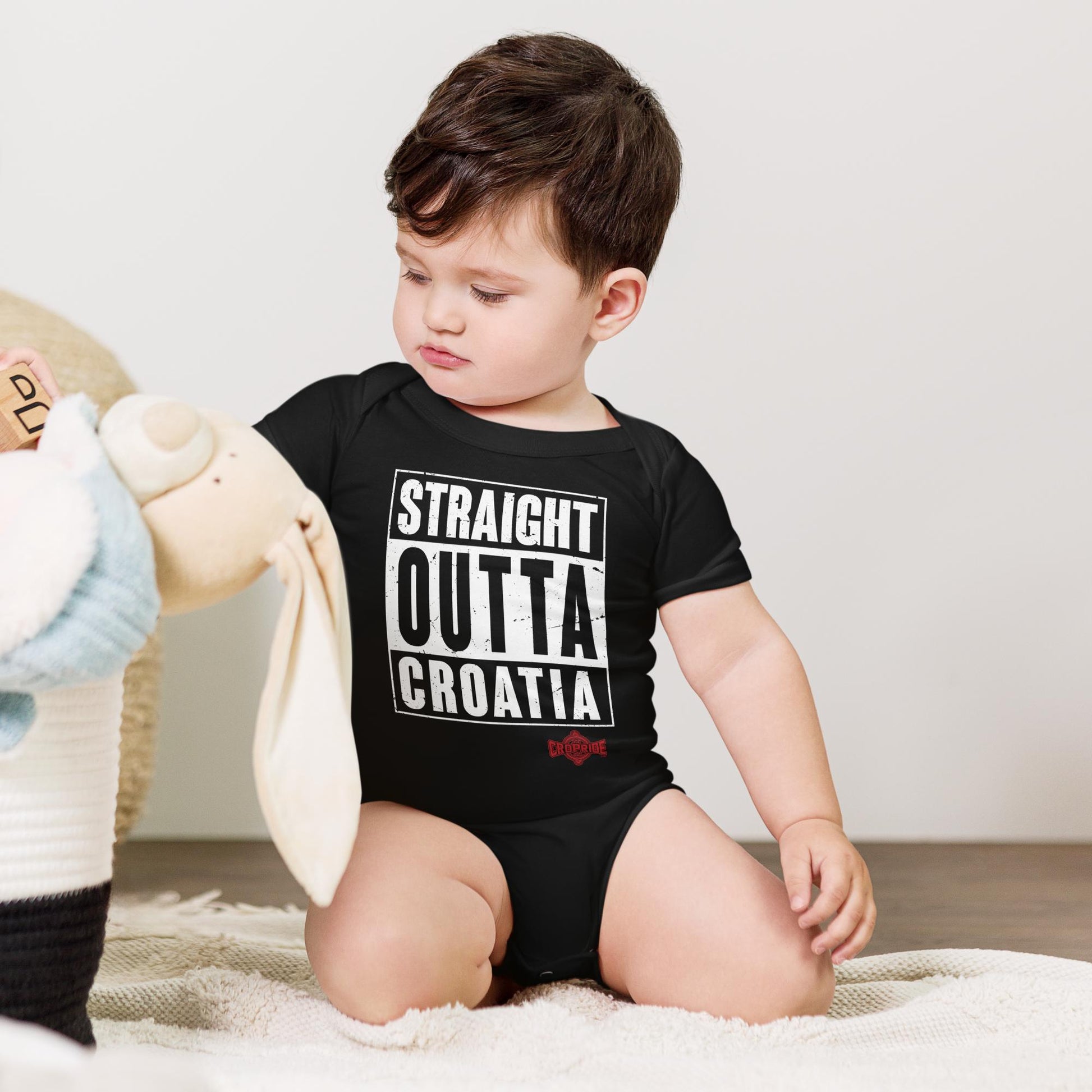 Croatian Onesie for Little Patriots - Straight Outta Croatia, 100% Cotton, 3-24 Months