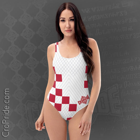 Croatian Checkers Inspired One-Piece Swimsuit By CroPride Gear