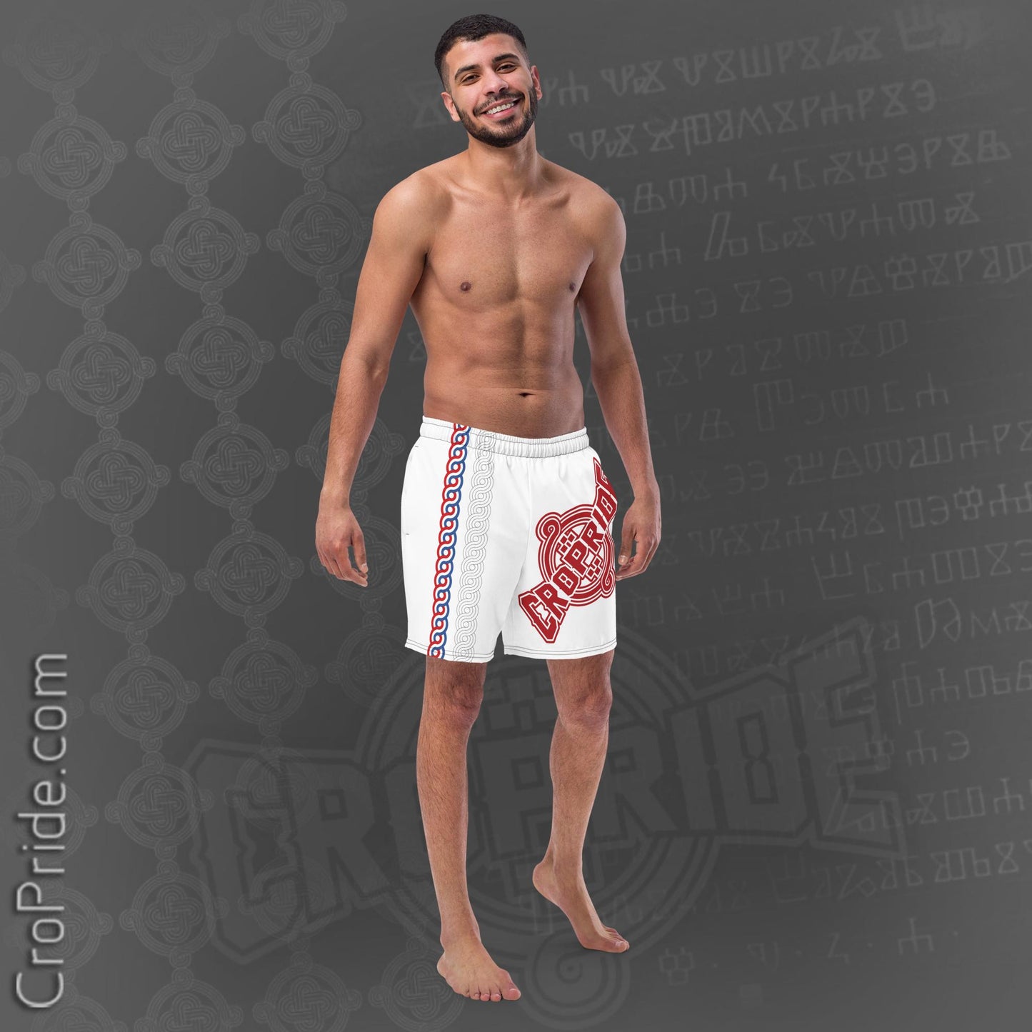 Croatian Swim Trunks with Croatian Pleter Design By CroPride Gear