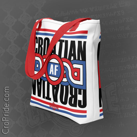 Croatian AF Tote Bag - Spacious 15" x 15" Polyester Bag 
