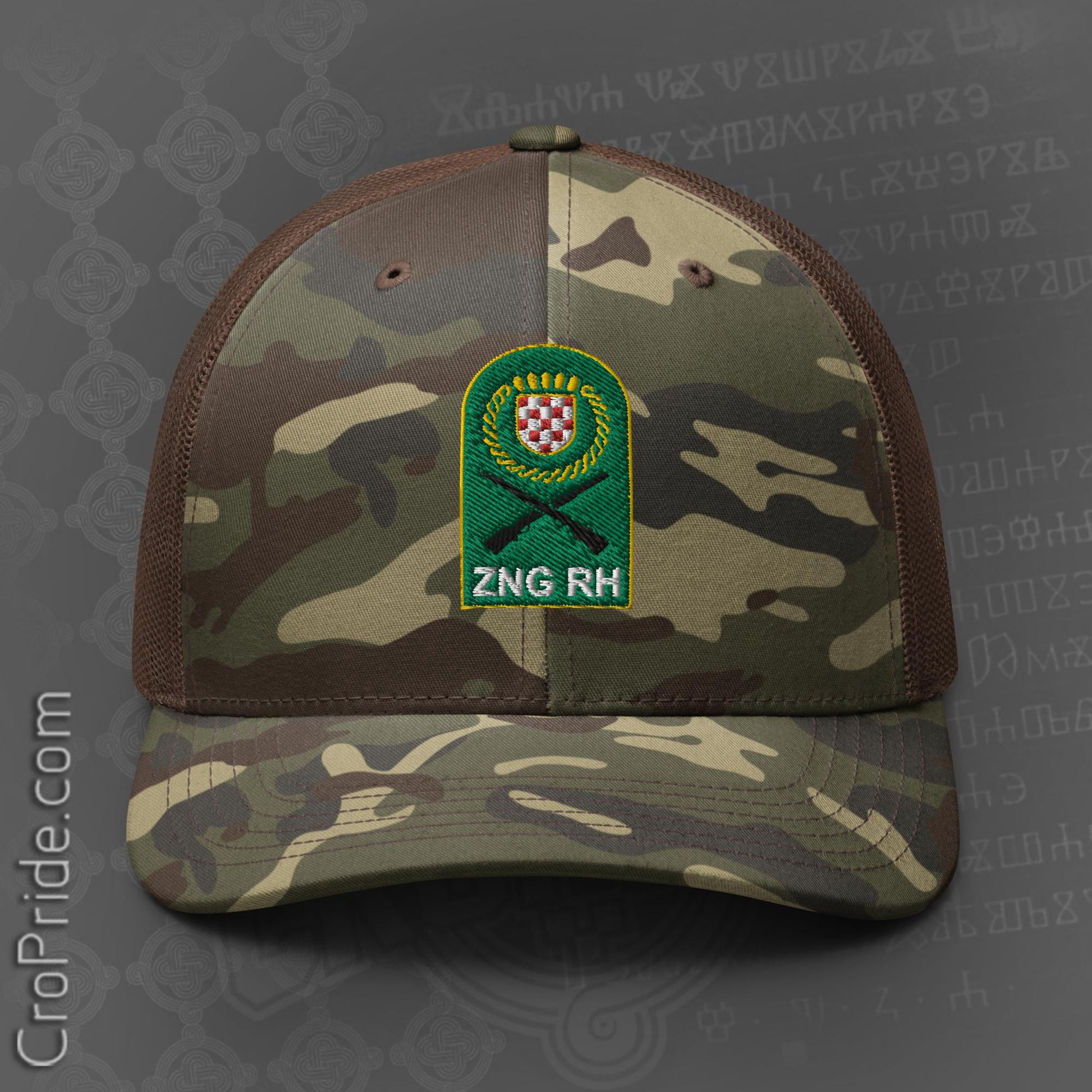 Croatian Heroic Struggle Camo Trucker Hat - ZNG RH Hat