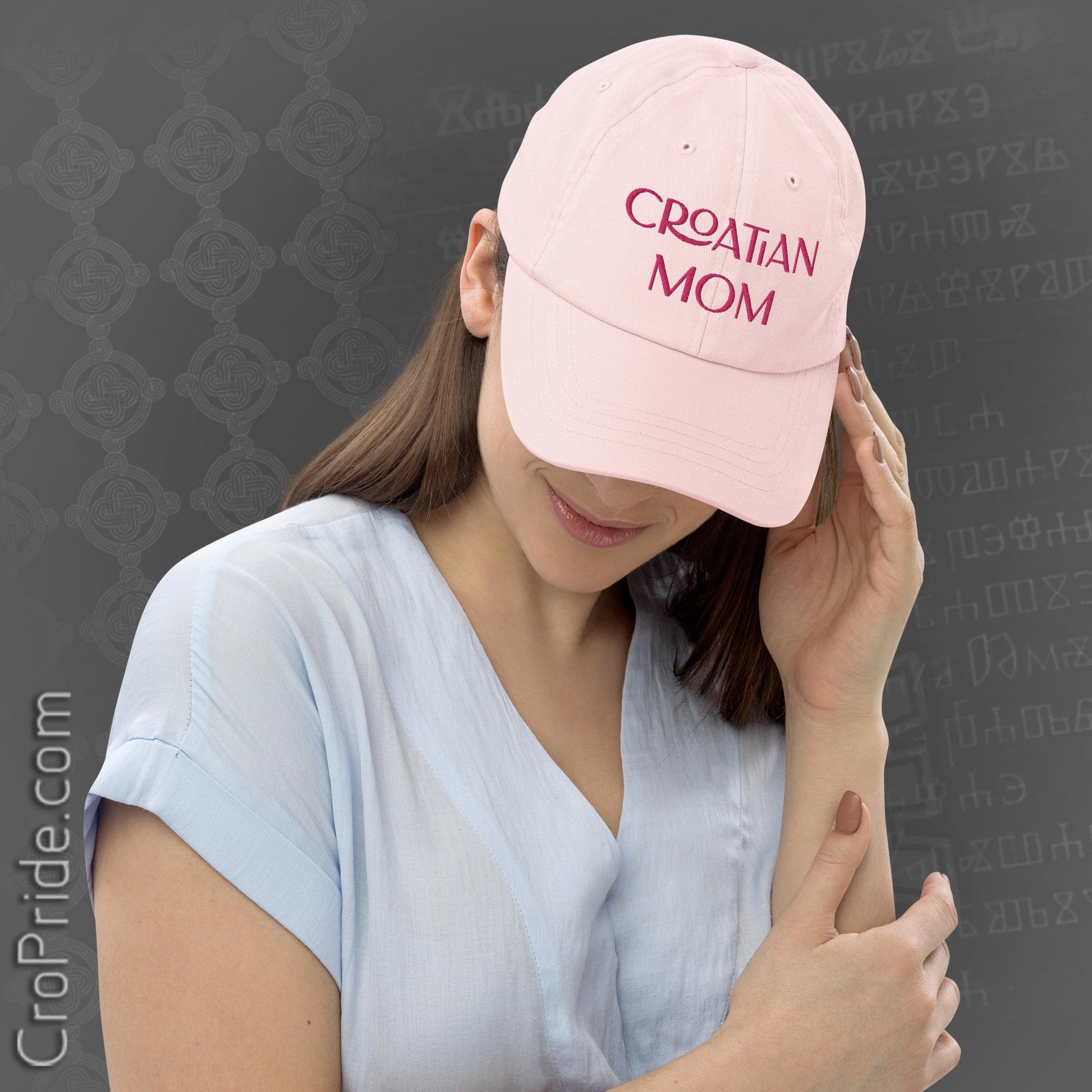 Croatian Mom Hat - Stylish Unstructured Chino Cotton Baseball Cap-