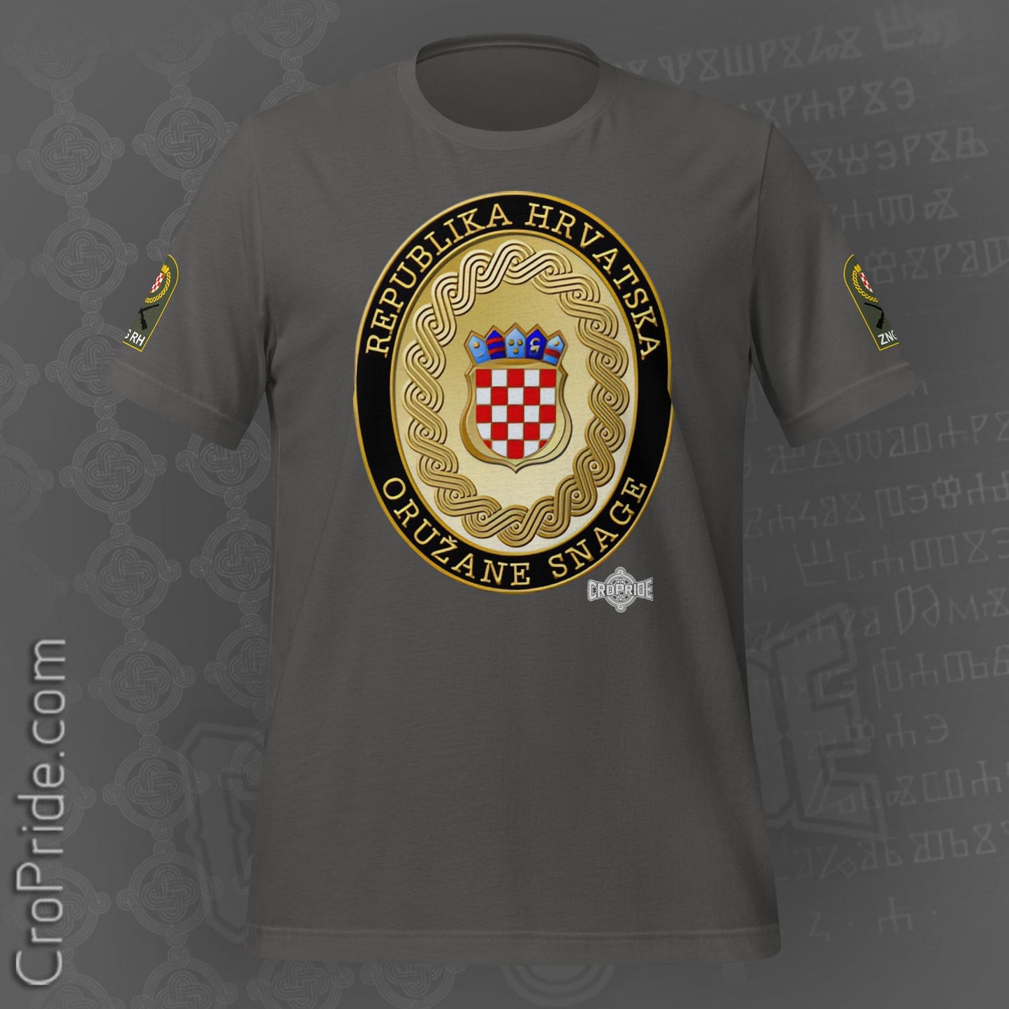 Croatian Elite Military Unit Unisex T-Shirt with Hrvatska Vojska Patch - CroPride Gear