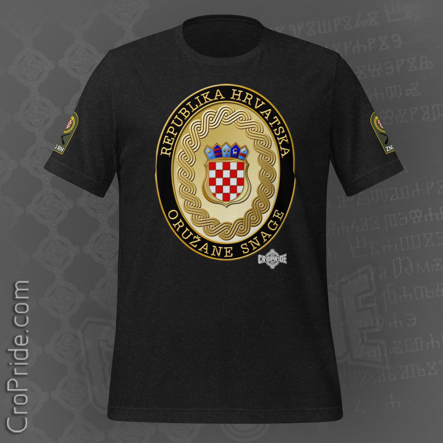 Croatian Elite Military Unit Unisex T-Shirt with Hrvatska Vojska Patch - CroPride Gear