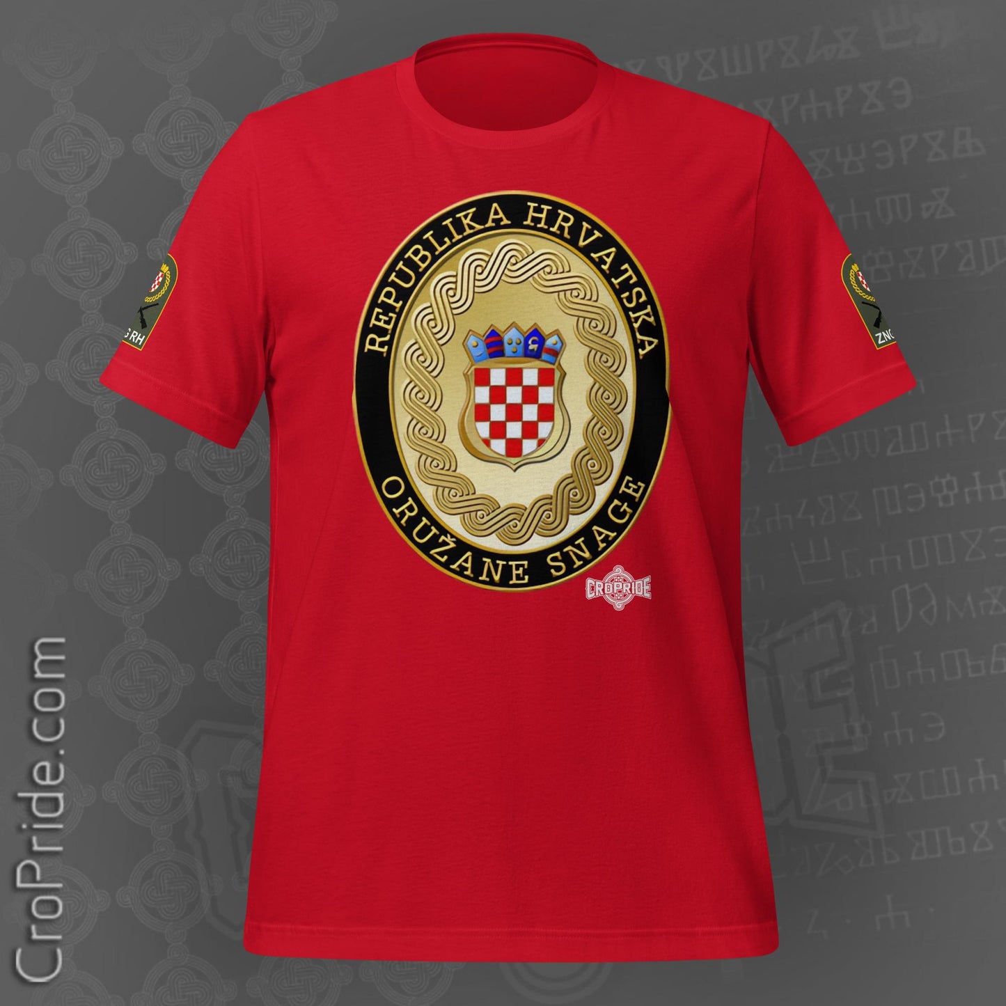 Croatian Elite Military Unit Unisex T-Shirt with Hrvatska Vojska Patch - CroPride Gear