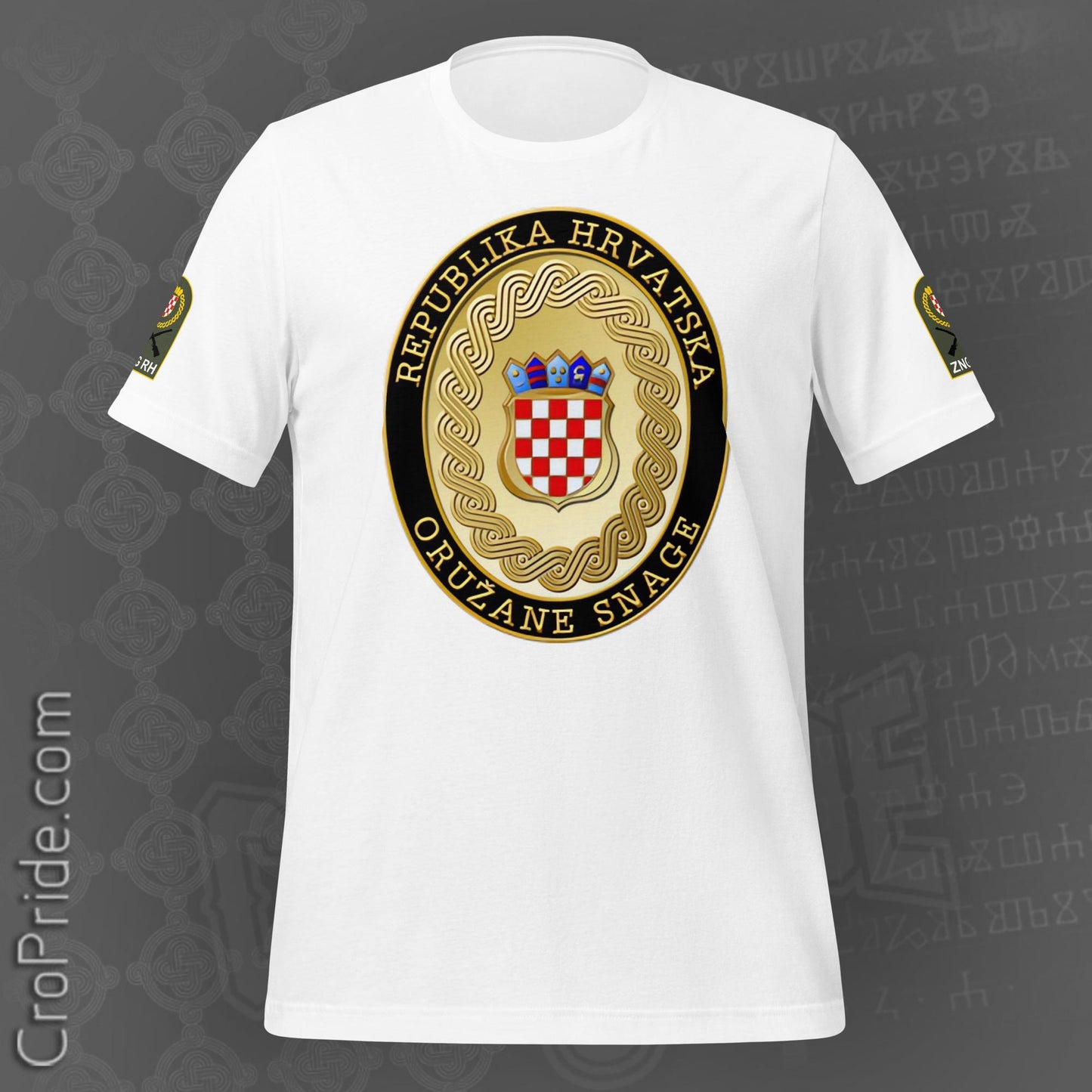 Croatian Elite Military Unit Unisex T-Shirt with Hrvatska Vojska Patch - CroPride Gear