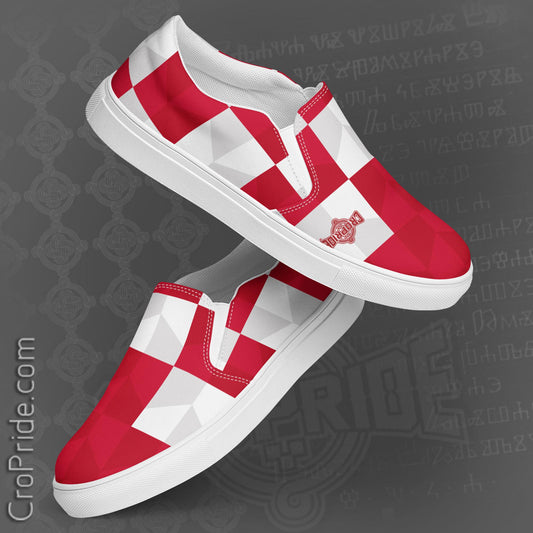 Croatian Checkers Slip-On Canvas Shoes for Women By CroPride Gear