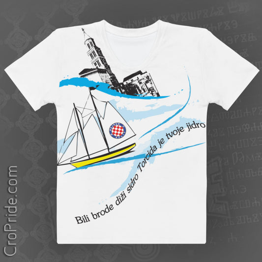 Hajduk Split-Torcida-All Around Printed Women's T-shirt By CroPride Gear