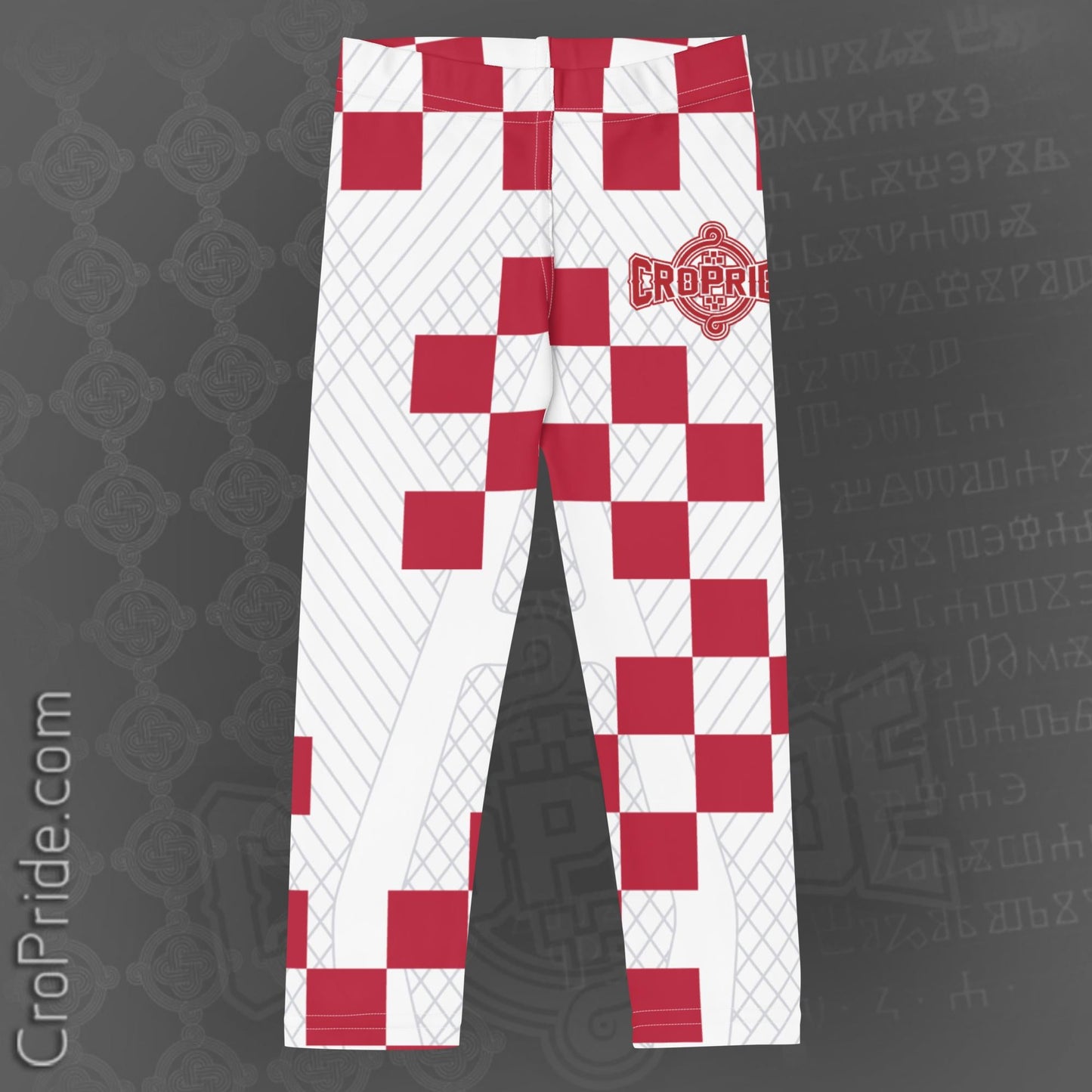 Croatian Checkers Kids Leggings: Comfortable & Vibrant | Sizes 2T-7