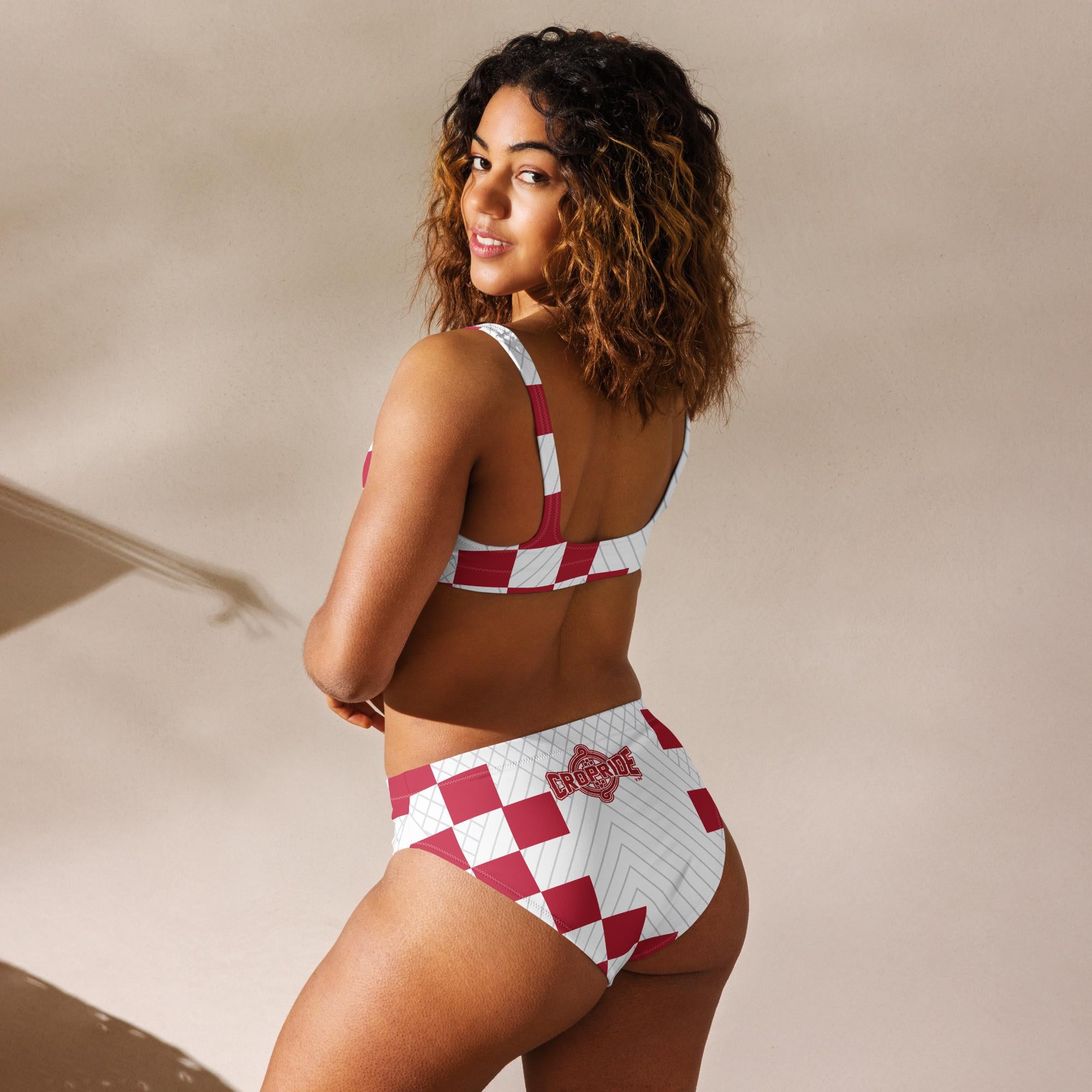 Checkered best sale print bikini