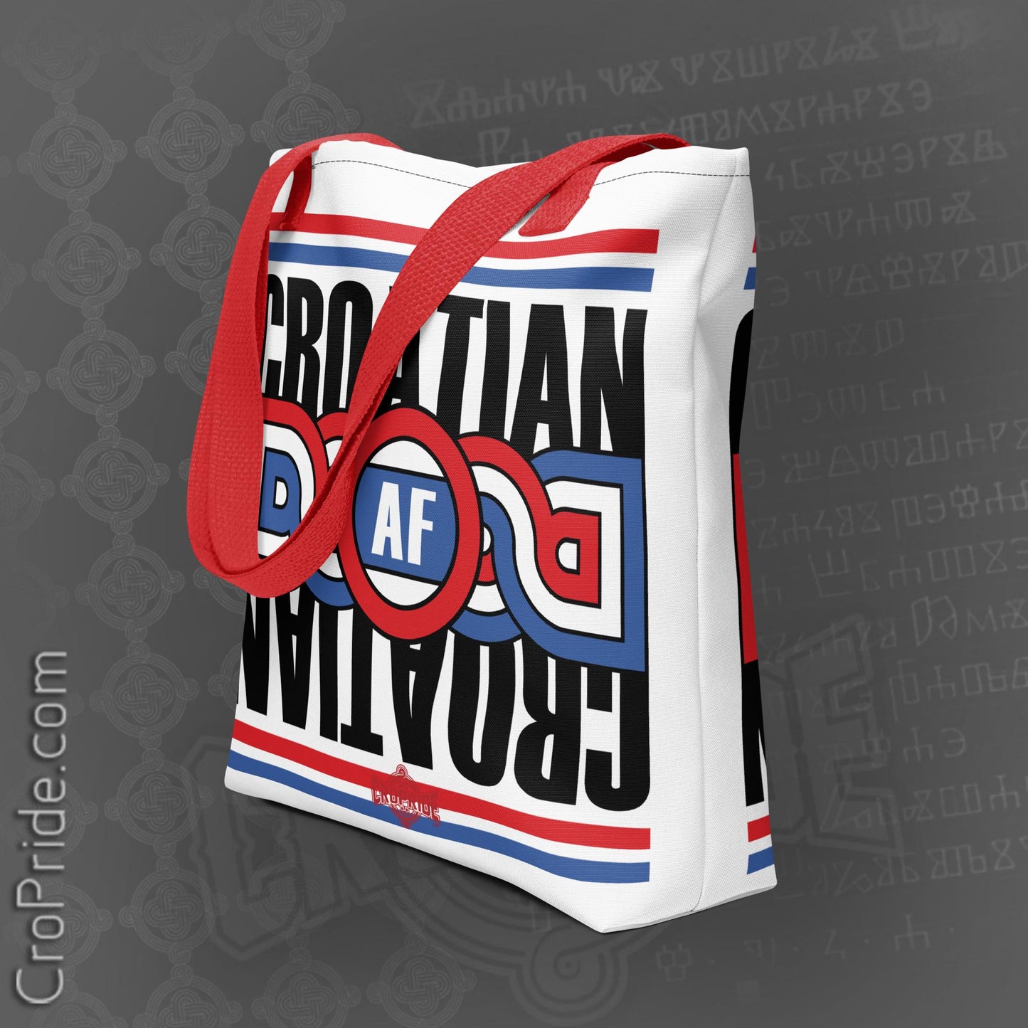 Croatian AF Tote Bag - Spacious 15" x 15" Polyester Bag 