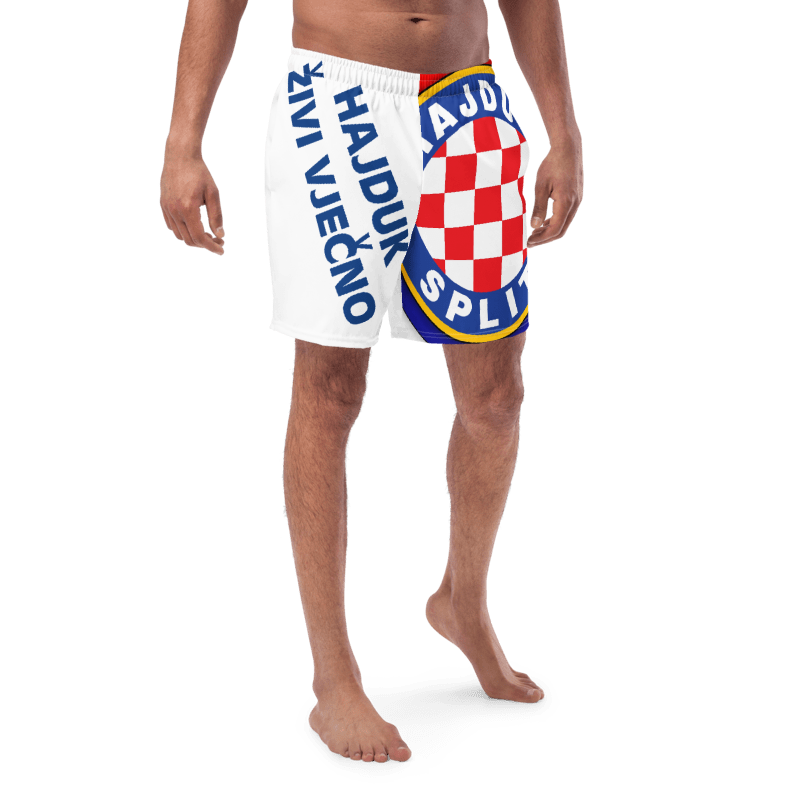 Hajduk Split Men's 4-Way Stretch Swim Trunks, Quick-Drying with UPF 50+