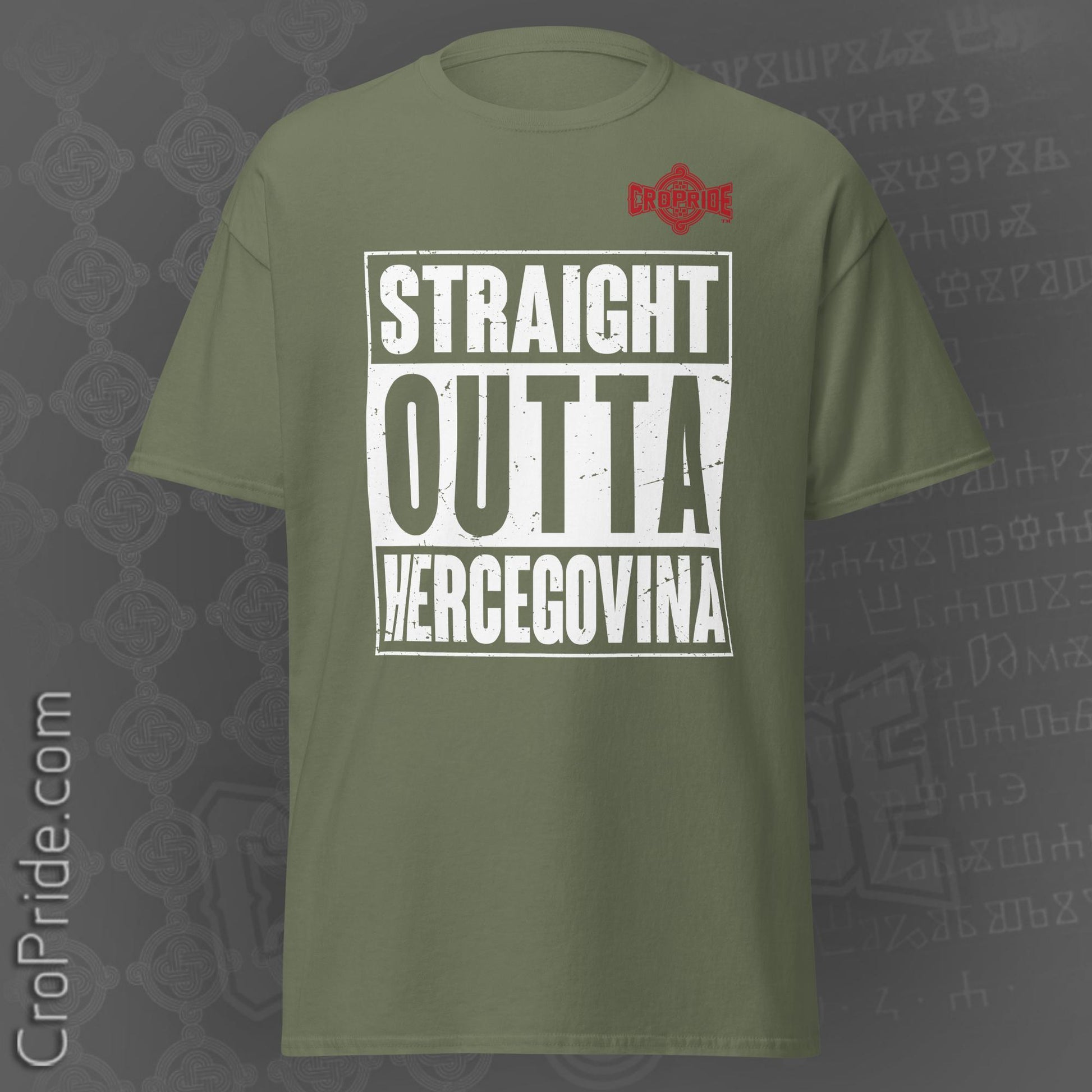 Croatian T-Shirt "STRAIGHT OUTTA HERCEGOVINA" - Unmistakable Heritage