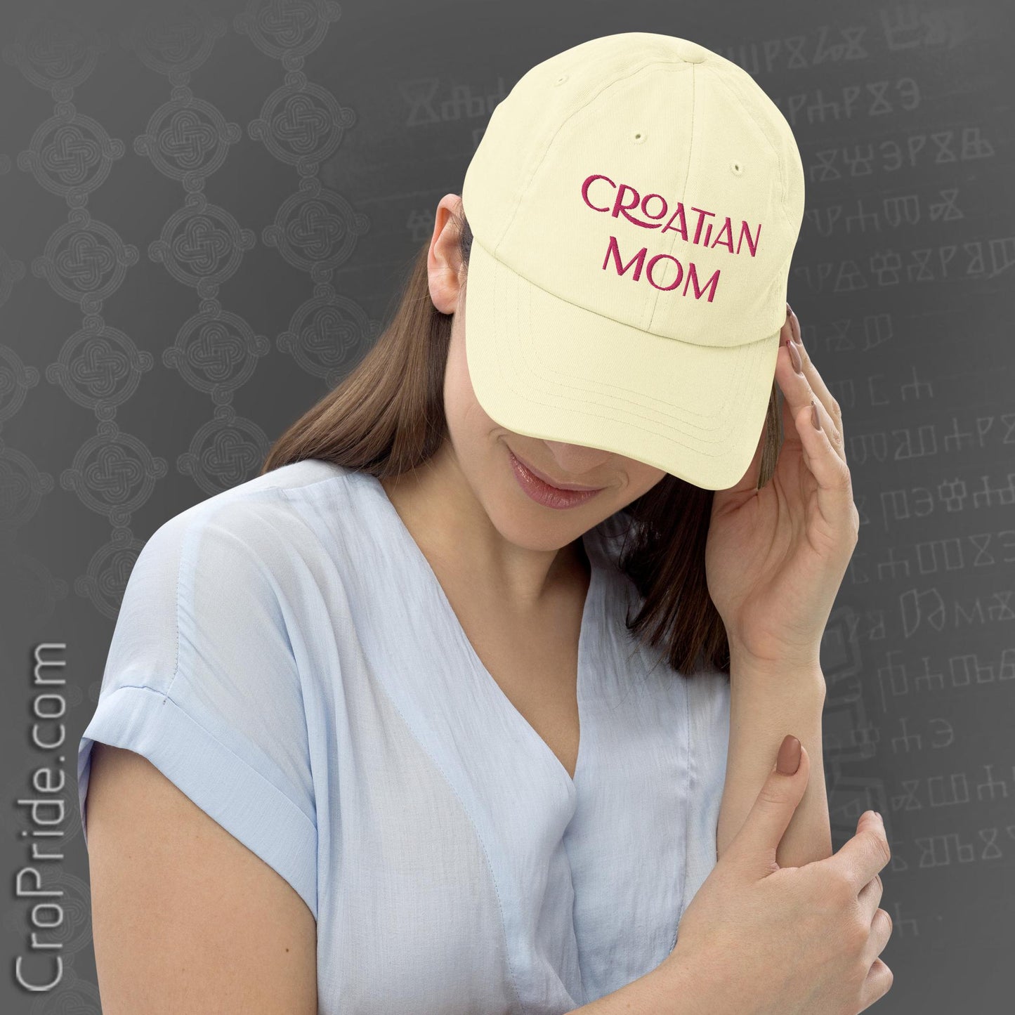 Croatian Mom Hat - Stylish Unstructured Chino Cotton Baseball Cap