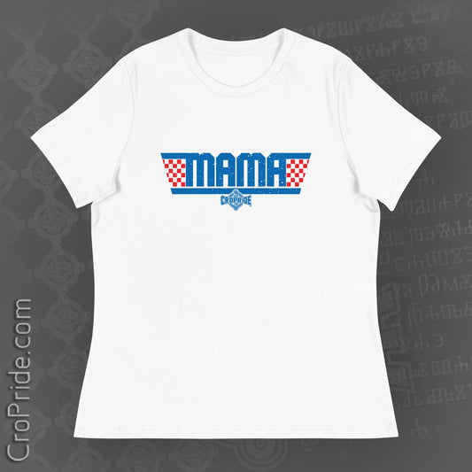 Croatian T-Shirt: "MAMA" Distressed Flag Tee By CroPride Gear